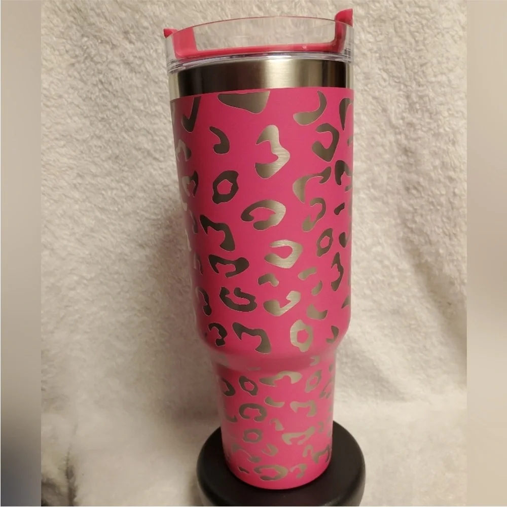 Pink Leopard 40oz tumbler